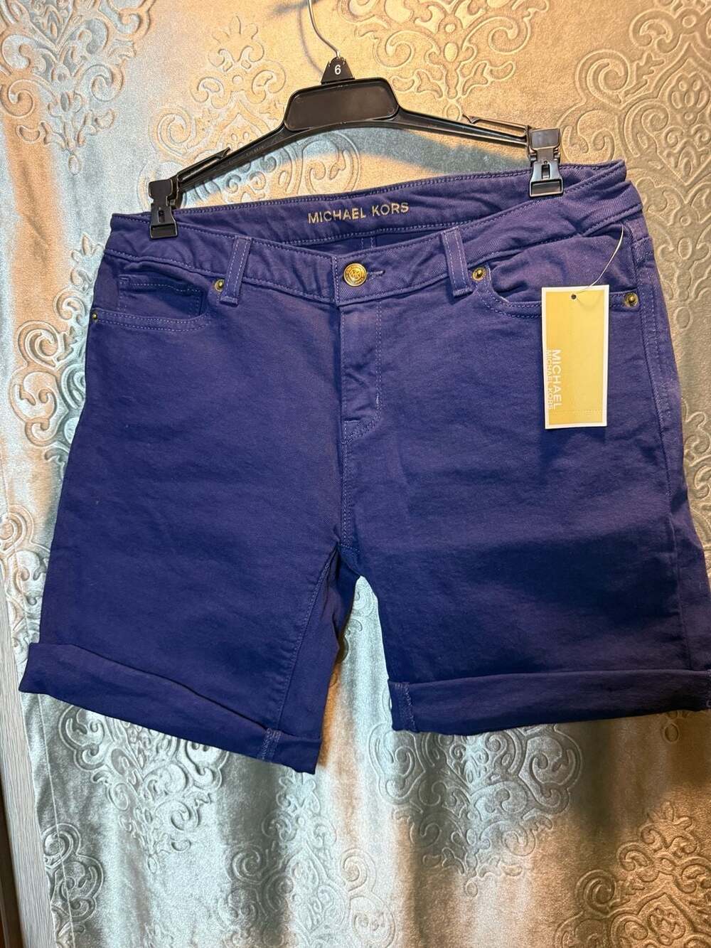 NWT Michael Kors Basics Prussian Blue Denim Shorts Size 4